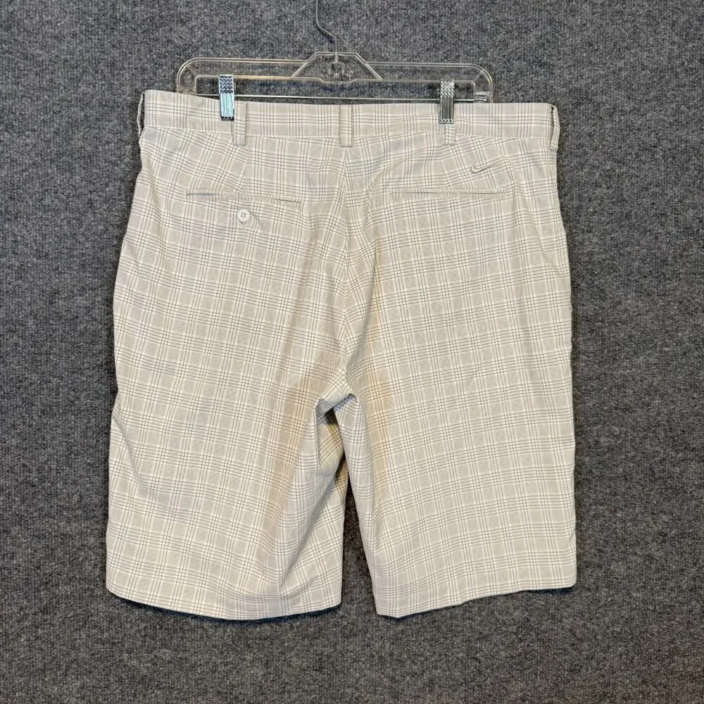 Nike Shorts Mens 38‎ Gray Plaid Golf Shorts Dri Fit Performance Stretch Chino